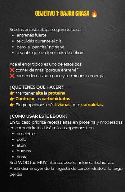 Nutrición según objetivo